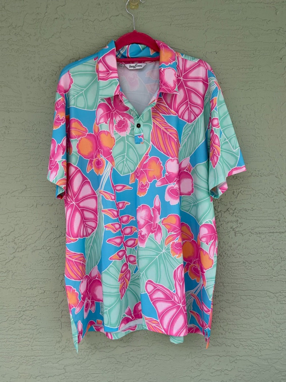 Kenny Flowers Tropical Floral Camp Shirt - Teal, Pink & Mint